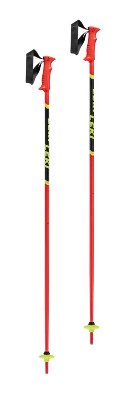 Leki Racing Kids Ski Poles Red Yellow & Black - DISCONTINUED